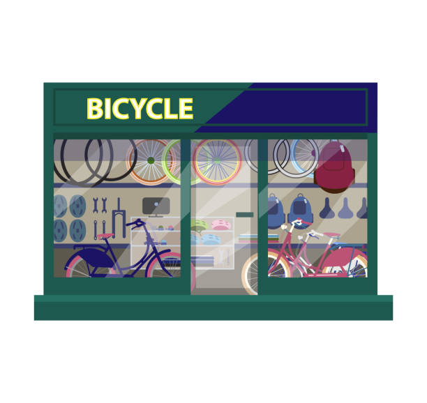 art of a bike shop storefront